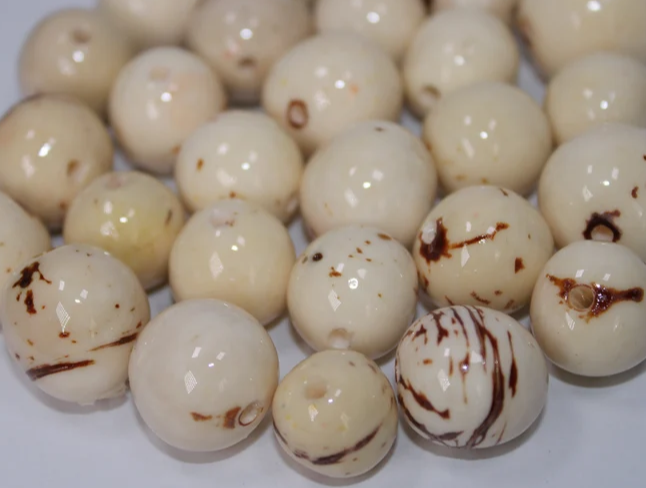 Seed Beads White Bombona Balls 100 pcs Size: 2-2.5 cm. Approx. Top Drilled Natural Jewelry Making Supplies Free Shipping in USA