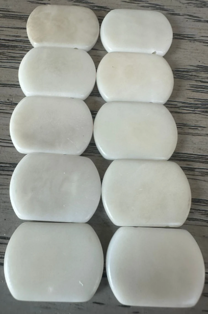 Seed Beads Tagua Nut Jewelry Making | 10 pcs Tagua Rectangles in White Undrilled Size: 2.5 x 1.6 cm approx. Eco Sustainable Beading Carving