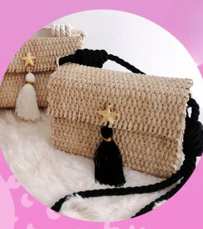 Handwoven straw bag with iraca palm | Straw bag for her | Rattan bag | Rectangular basket with accessories | Handmade in Colombia.