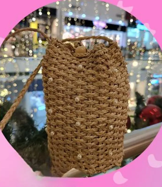 Handwoven pearl bag made from iraca palm Straw bag for her Rattan bag, mini bag, ecofriendly, ethical, handmade in Colombia, bohemian style.
