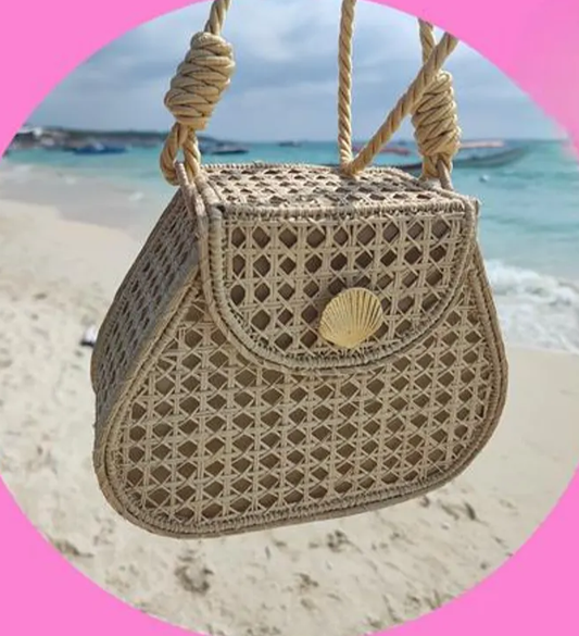 Handwoven straw bag made from iraca palm | Straw bag for her Rattan ribbed bag basket Eco-friendly Handmade in Colombia Bohemian style.