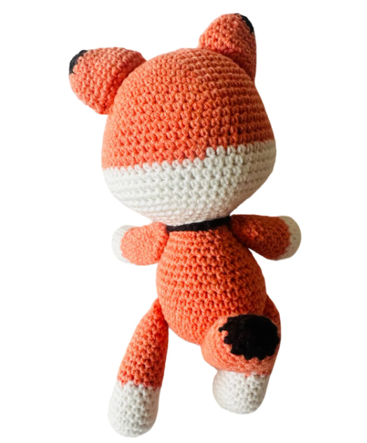 Fox Crochet Birthday Gift for Kids Handmade Small Fox Soft Cotton Stuffed Toy Nursery Orange Fox Christmas Gift Easter Gift for Toddlers