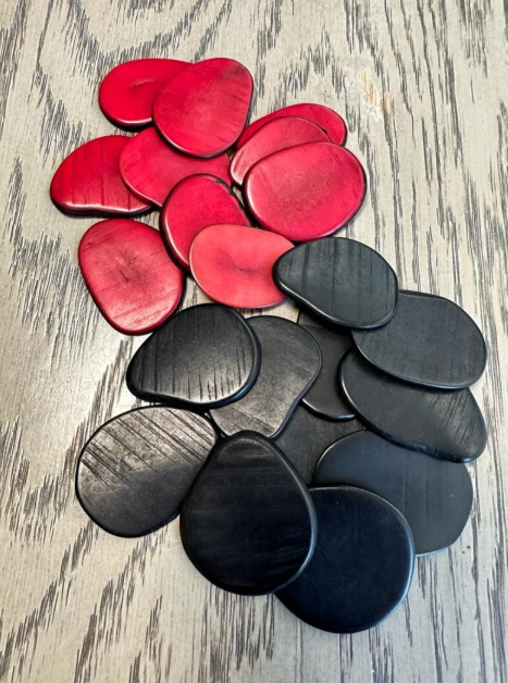 Black, Red, Mocca, Grey and Blue Tagua Slices from Colombia. Customized Order. Undrilled. Free Shipping