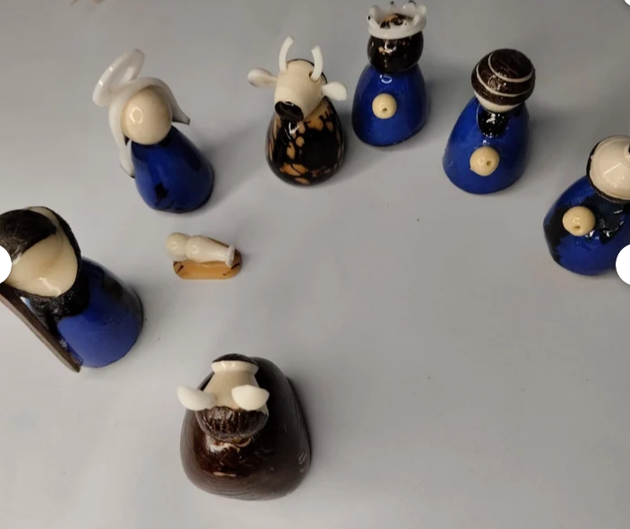Nativity Set Handmade in Tagua Miniature | Nativity figurines | Christmas Nativity | Ivory Nut | Nativity Scene from Colombia | Fair trade