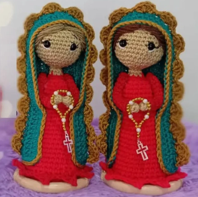 Lady of Guadalupe | Holy Mary | Virgin Mary | Blessed Virgin Mary. 100% handmade crochet doll. Amigurumi Handmade in Colombia