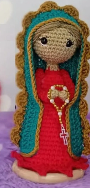 Lady of Guadalupe | Holy Mary | Virgin Mary | Blessed Virgin Mary. 100% handmade crochet doll. Amigurumi Handmade in Colombia