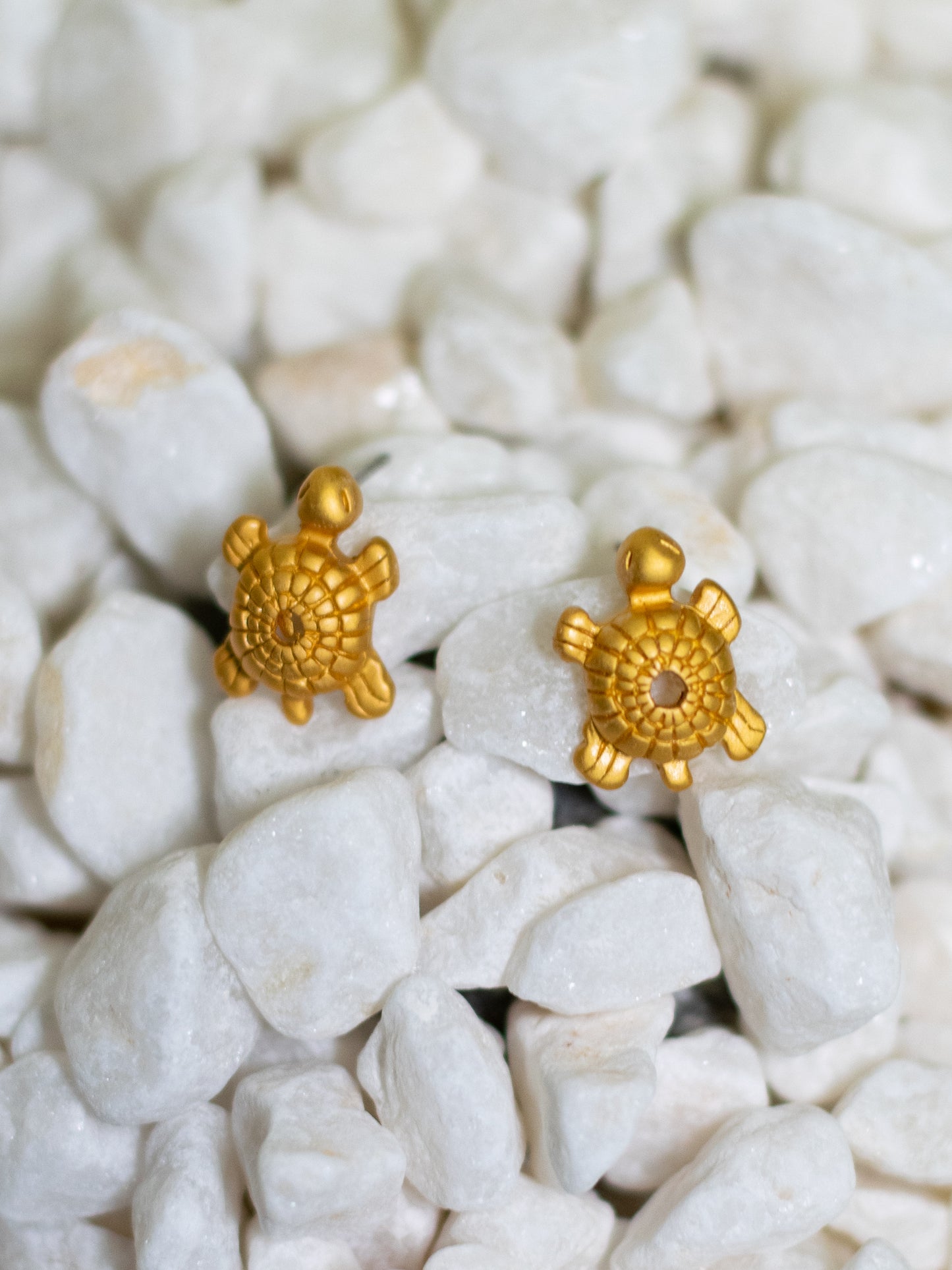 24K Gold Plated Pre-Columbian Muisca Turtle Shaped Earrings.