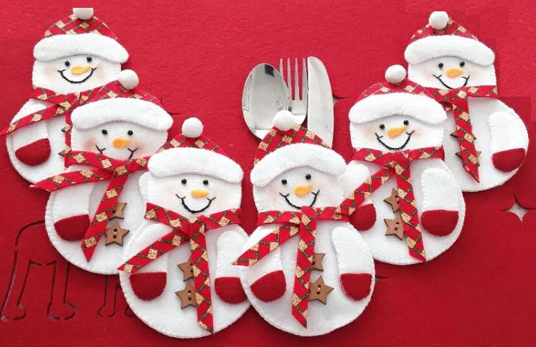Snowman Christmas Silverware Bag.