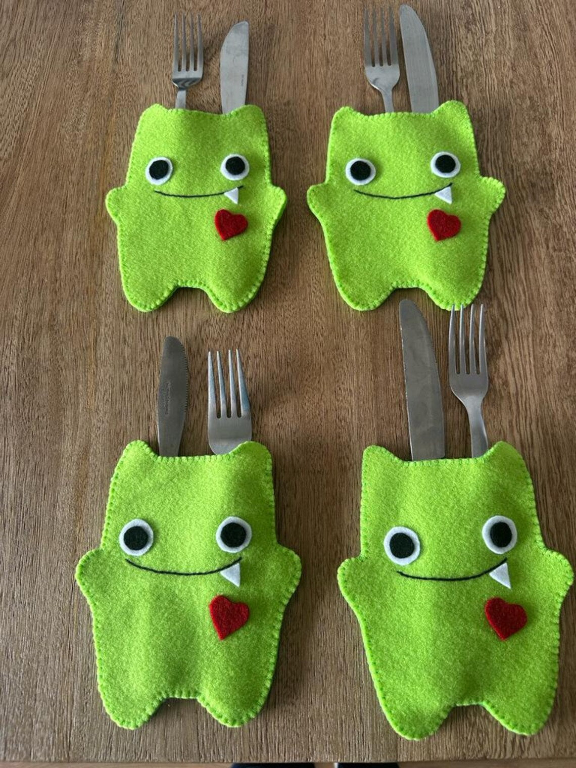 Halloween Monster Silverware Bag Set.