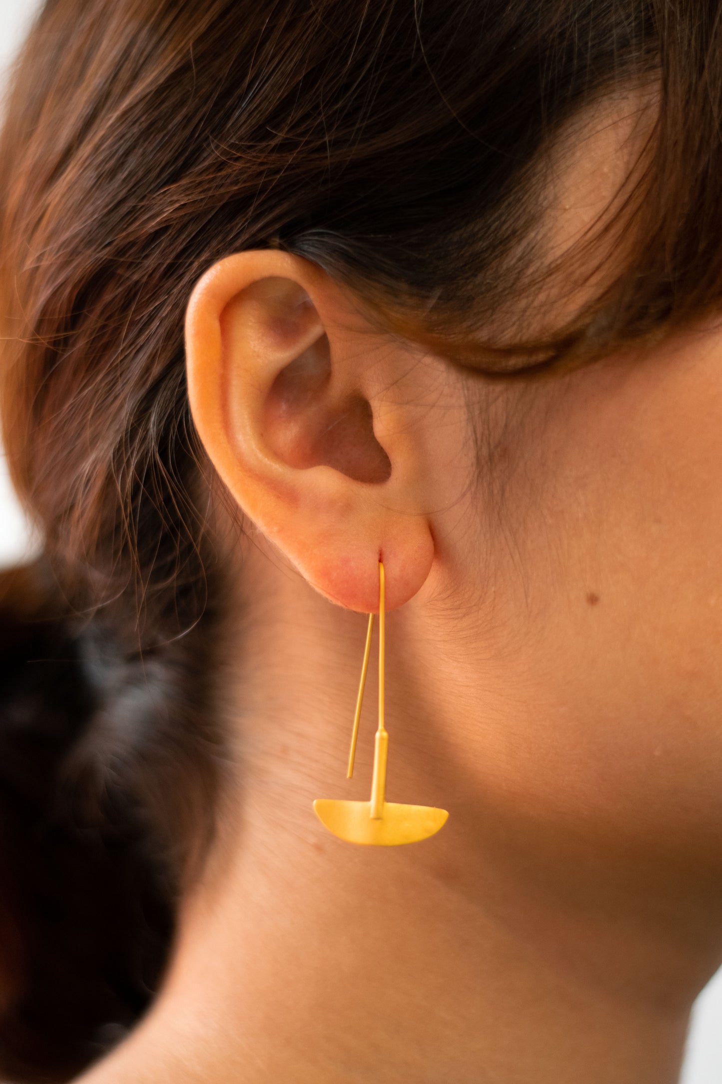 24K Gold Plated Pre-Columbian Muisca Drop Earrings.