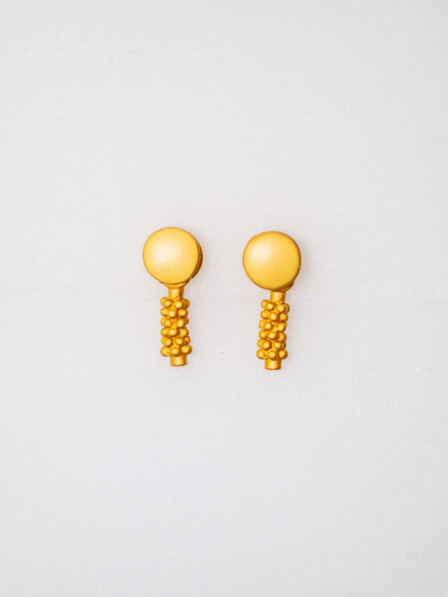 24K Gold Plated Pre-Columbian Muisca Drop Earrings.