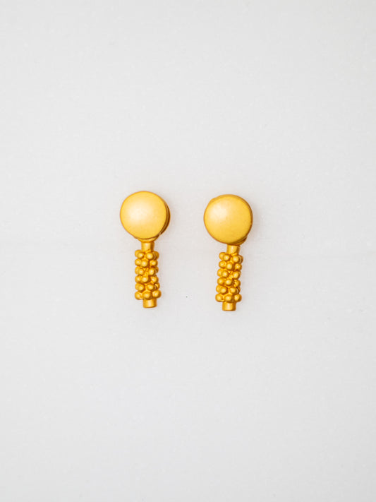24K Gold Plated Pre-Columbian Muisca Drop Earrings.