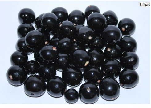 Bombona Beads. 100 Black Bombona Balls. Size, 2 - 2.5 cm. approx. Top Drilled. Vegan, Eco Friendly, Natural Jewelry Making Supplies