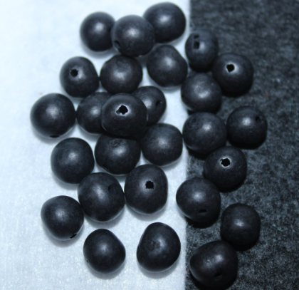 Black Beads Acai Seeds from the Colombian Amazonian Palm. Size: 1x1cm. Hole Size 1mm Approx. Natural Accounts. Pack of 200 Beads. TABlack01