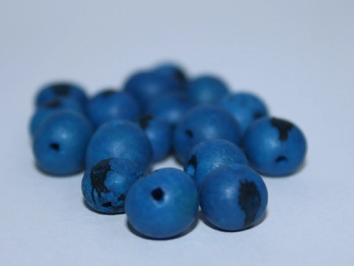 Navy blue beads Acai seeds from the Amazonian palm. Size: 1x1cm. Hole size 1mm approx. natural accounts. Pack of 200 beads. TABlue02
