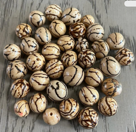30 Bombona Balls from Colombia. Beige Bombona Seeds. It’s Punctured Straight Through. TBBeige05