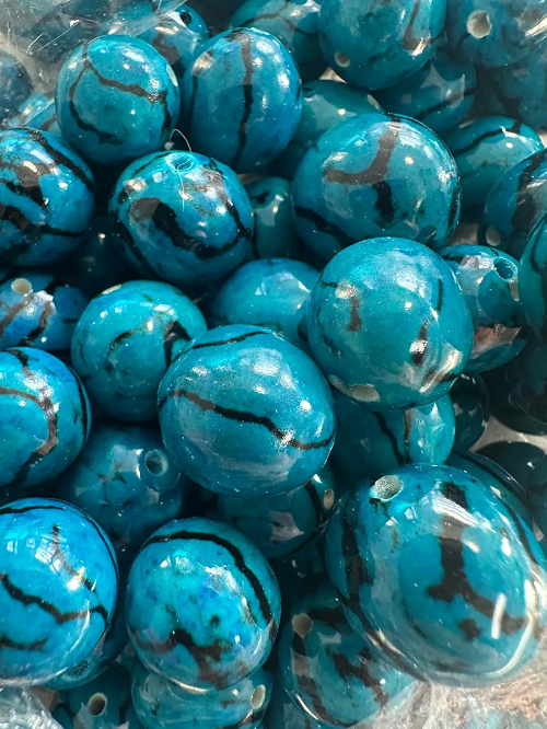 Natural Beads |Bombona Seed Beads| 30 Bombona Balls from Colombia. Blue Bombona Seeds. It’s Punctured Straight Through. TBBlue05