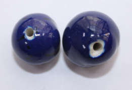 20 Bombona Balls from Colombia, Polished. Dark blue Bombona Seeds. It’s Punctured Straight Through. TBBlue02