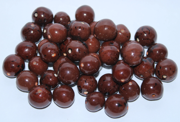 Natural Beads |Bombona Seed Beads| 30 Bombona Balls from Colombia, Polished. Brown Bombona Seeds. It’s Punctured Straight Through. TBBrown01