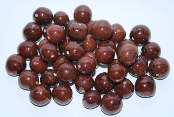 Natural Beads |Bombona Seed Beads| 30 Bombona Balls from Colombia, Polished. Brown Bombona Seeds. It’s Punctured Straight Through. TBBrown01