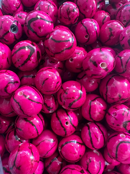 Natural Beads |Bombona Seed Beads| 30 Bombona Balls from Colombia. Fuchsia Bombona Seeds. It’s Punctured Straight Through. TBFuchsia04