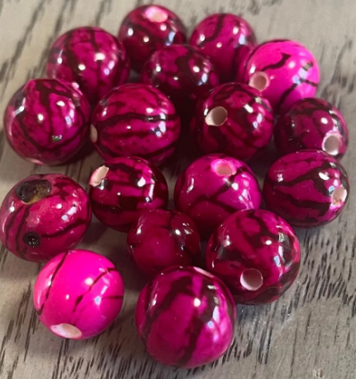 Natural Beads |Bombona Seed Beads| 20 Bombona Balls from Colombia. Fuchsia Bombona Seeds. It’s Punctured Straight Through. TBFuchsia03