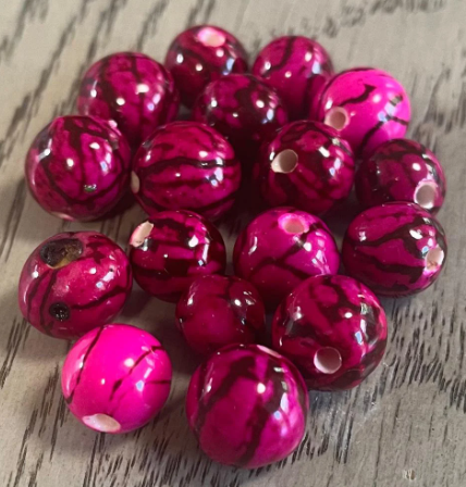 Natural Beads |Bombona Seed Beads| 20 Bombona Balls from Colombia. Fuchsia Bombona Seeds. It’s Punctured Straight Through. TBFuchsia03