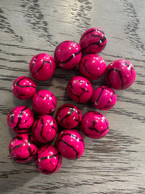 Natural Beads |Bombona Seed Beads| 30 Bombona Balls from Colombia. Fuchsia Bombona Seeds. It’s Punctured Straight Through. TBFuchsia04