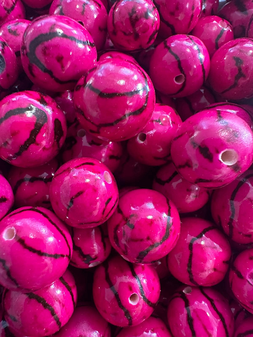 Natural Beads |Bombona Seed Beads| 30 Bombona Balls from Colombia. Fuchsia Bombona Seeds. It’s Punctured Straight Through. TBFuchsia04