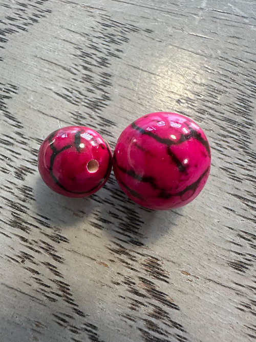 Natural Beads |Bombona Seed Beads| 30 Bombona Balls from Colombia. Fuchsia Bombona Seeds. It’s Punctured Straight Through. TBFuchsia04