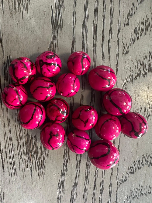 Natural Beads |Bombona Seed Beads| 30 Bombona Balls from Colombia. Fuchsia Bombona Seeds. It’s Punctured Straight Through. TBFuchsia04