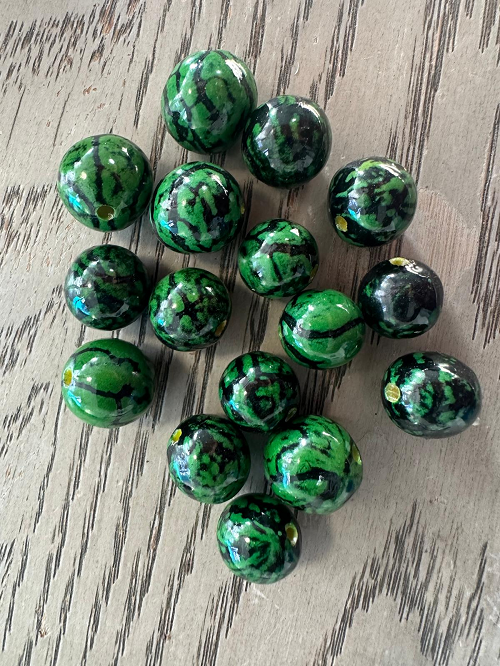 Natural Beads |Bombona Seed Beads| 30 Bombona Balls from Colombia. Green Bombona Seeds. It’s Punctured Straight Through. TBGreen05