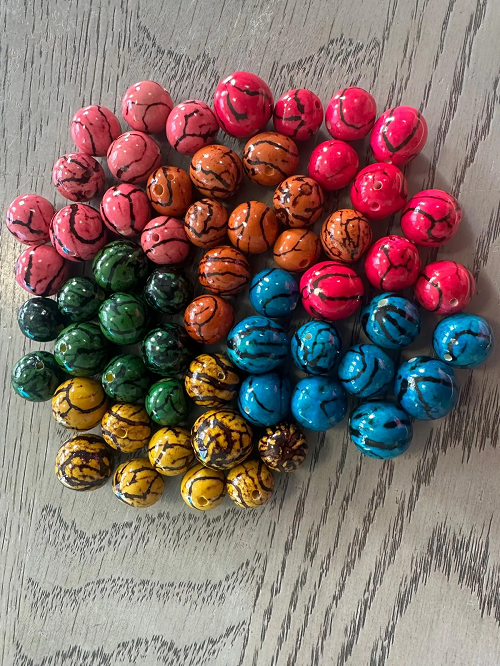 Natural Beads |Bombona Seed Beads| 60 set bombona beads. 60 beads in six colors. It’s Punctured Straight Through. TBMulticolored07