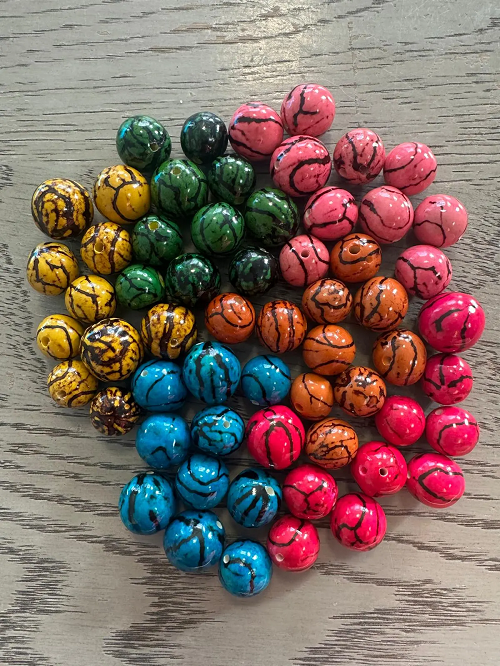 Natural Beads |Bombona Seed Beads| 60 set bombona beads. 60 beads in six colors. It’s Punctured Straight Through. TBMulticolored07