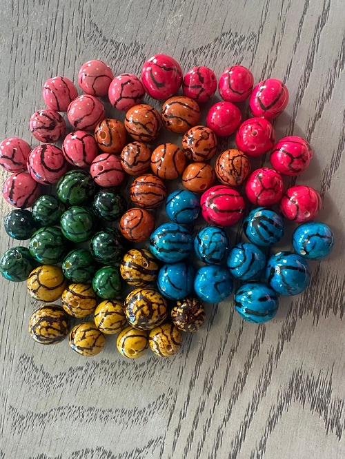 Natural Beads |Bombona Seed Beads| 60 set bombona beads. 60 beads in six colors. It’s Punctured Straight Through. TBMulticolored07