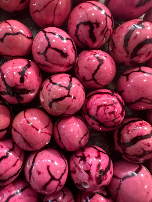 Natural Beads |Bombona Seed Beads| 30 Bombona Balls from Colombia. Pink Bombona Seeds. It’s Punctured Straight Through. TBPink01
