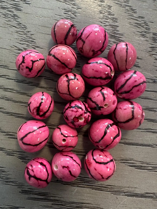Natural Beads |Bombona Seed Beads| 30 Bombona Balls from Colombia. Pink Bombona Seeds. It’s Punctured Straight Through. TBPink01
