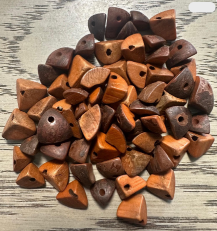 Tagua Nut Seed Beads 100 Twisted Pyramid Puff Beads in Brown. 1-2 cm approx. Sustainable Spacing Spacer Jewelry Making Irregular. TBTBrown01