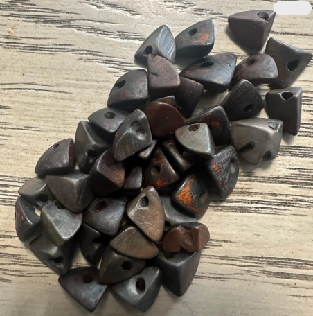 Tagua Nut Seed Beads 100 Twisted Pyramid Puff Beads in Brown. 1-2 cm approx. Sustainable Spacing Spacer Jewelry Making Irregular. TBTBrown02