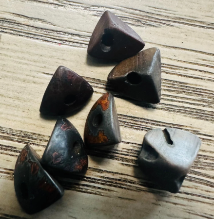 Tagua Nut Seed Beads 100 Twisted Pyramid Puff Beads in Brown. 1-2 cm approx. Sustainable Spacing Spacer Jewelry Making Irregular. TBTBrown02