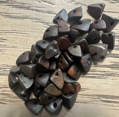 Tagua Nut Seed Beads 100 Twisted Pyramid Puff Beads in Brown. 1-2 cm approx. Sustainable Spacing Spacer Jewelry Making Irregular. TBTBrown02
