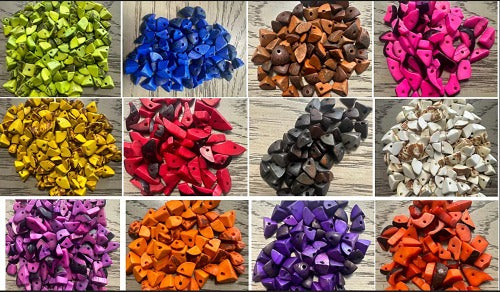 Tagua Nut Seed Beads 2000 Twisted Pyramid Puff Beads in Multicolored. 1-2 cm approx. TBTMulticolored01