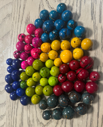 Natural Beads |Bombona Seed Beads| 70 set bombona beads. 70 beads in seven colors. It’s Punctured Straight Through. TBMulticolored01
