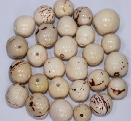 Natural Beads |Bombona Seed Beads| 20 Bombona Balls from Colombia. White Bombona Seeds. It’s Punctured Straight Through. TBWhite01