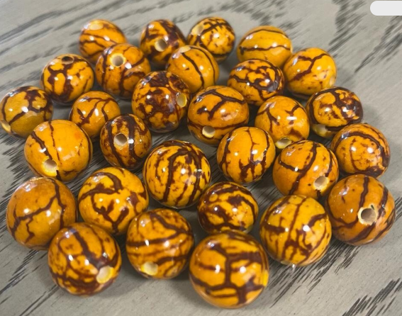 Natural Beads |Bombona Seed Beads| 30 Bombona Balls from Colombia. Yellow Bombona Seeds. It’s Punctured Straight Through. TBYellow03