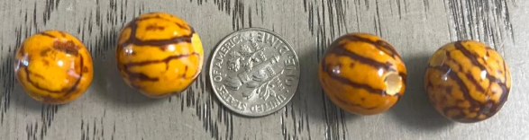 Natural Beads |Bombona Seed Beads| 30 Bombona Balls from Colombia. Yellow Bombona Seeds. It’s Punctured Straight Through. TBYellow03