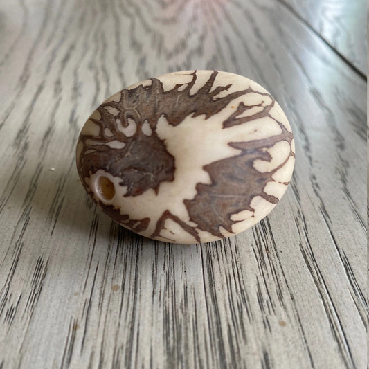 Tagua Nut XL Size Whole Uncut Raw 5 Nuts Vegetable Ivory Big Size 5x4 cm. approx. Top Drilled. TWNatural02D-U