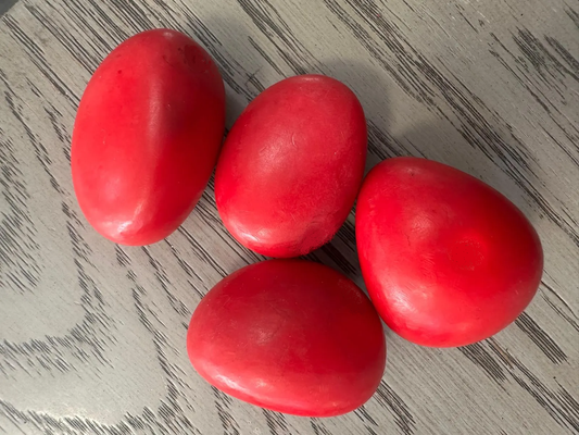 Seed Beads Tagua Whole Nut Polished Bicolor Set Brown & Red 6 Pcs Medium Size 3x3 cm approx. Undrilled. TWTwocolors13D-U