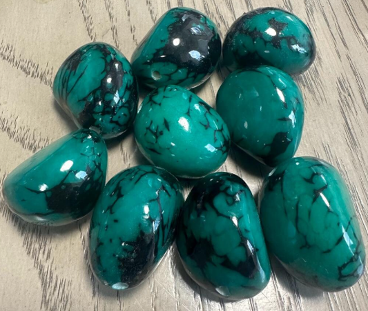 Tagua Nut Blue/Teal | 5 Whole Seed Beads Top Drilled 4x3cm. approx. TWBlue01D