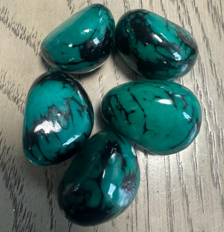 Tagua Nut Blue/Teal | 5 Whole Seed Beads Top Drilled 4x3cm. approx. TWBlue01D